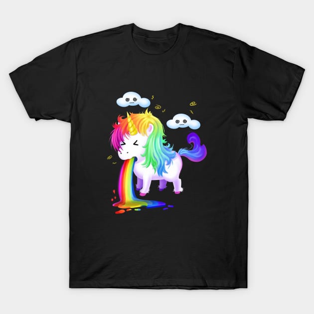 Unicorn Rainbow Vomit SHIRT Puke Funny Horse T-Shirt by ELFEINHALB